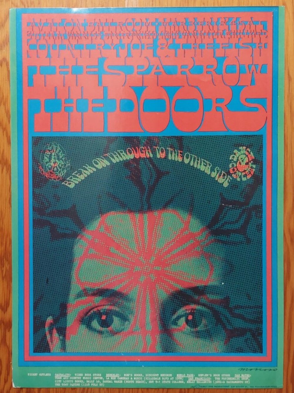 The Doors 1967 Avalon Ballroom Poster 16.5in x 12in